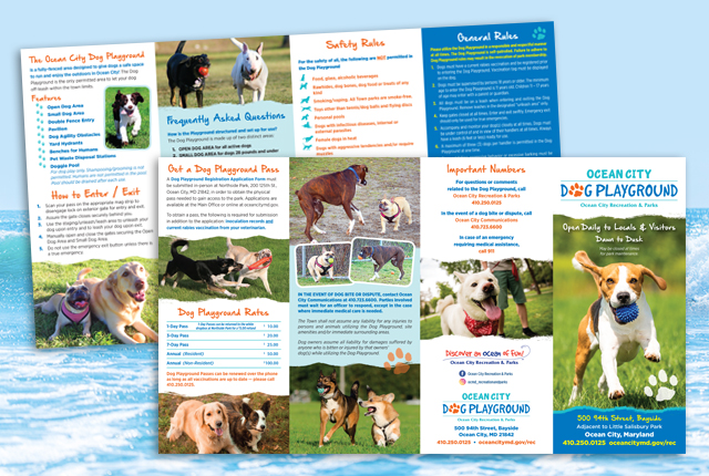 Ocean City Maryland Dog Playground brochure design and printing 2020