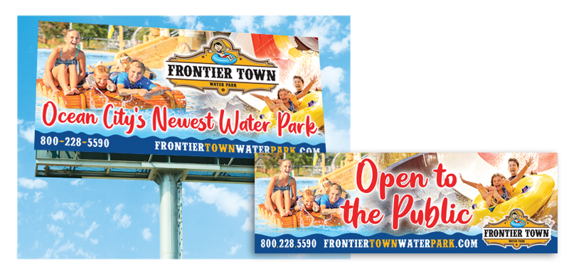 Frontier Town Water Park billboard design