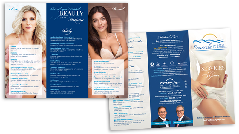Peninsula Plastic Surgery brochure design