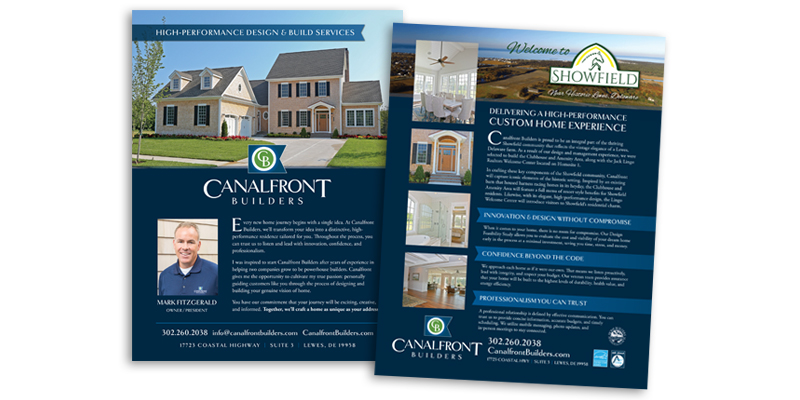 Canalfront Builders flyer design