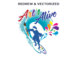 Art's Alive redraw and vectorize logo design