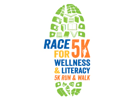 Race for Wellness and Literacy 5k logo design
