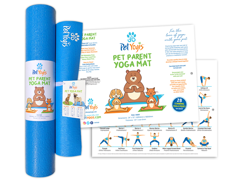 Pet Yogis Pet Parent Yoga Mat Set label design