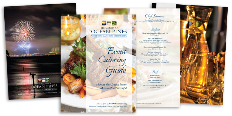The Clubs of Ocean Pines Event Catering Guide publication design