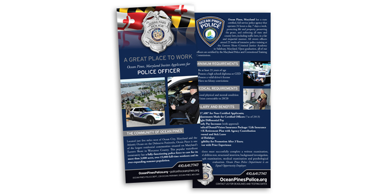 Ocean Pines Maryland Police Department rackcard design
