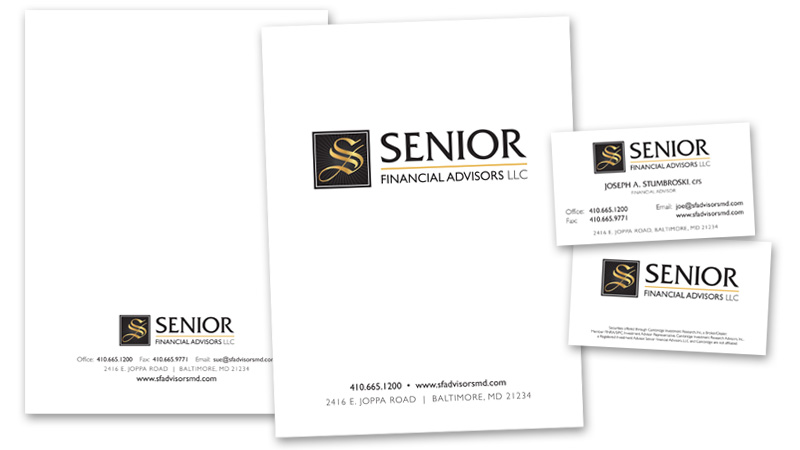 Senior Financial Advisors stationery design